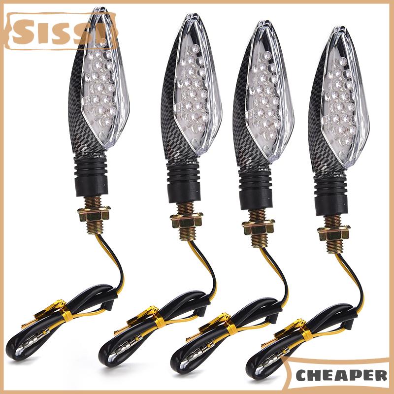 Sissi 1 đèn báo rẽ màu đen xe máy xe đạp 15led thông dụng đèn báo màu hổ phách