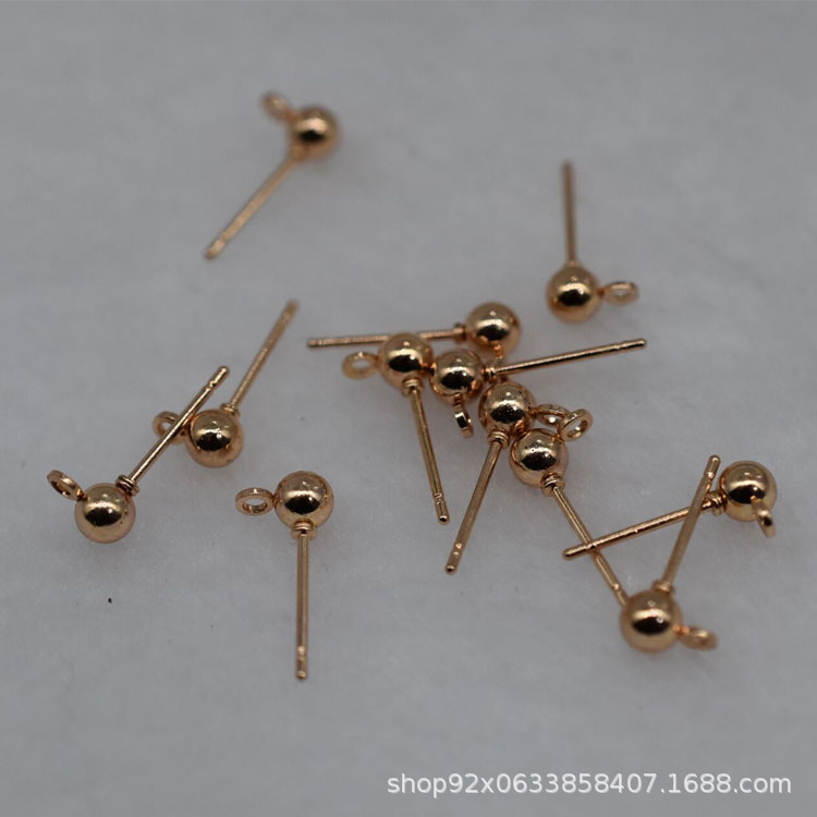 Ear pin round head ear pin with hanging ear pin Cup pin earring pin earring pin earring pin 4mm earring pin DIY earring accessories