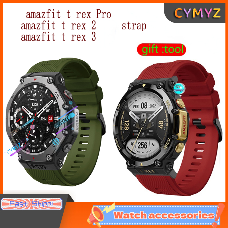 Suitable for amazfit t rex 3 strap silicone strap sports strap huami amazfit trex 2 strap amazfit t rex t-rex pro strap casual sports replacement strap