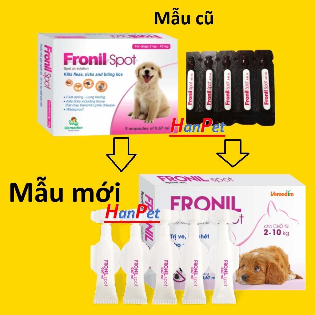  FRONTLINE - Fronil Spot ống nhỏ gáy trị ve rận thú cưng  dùng cho mọi loại chó mèo  làm sạch bọ chét rận tai 