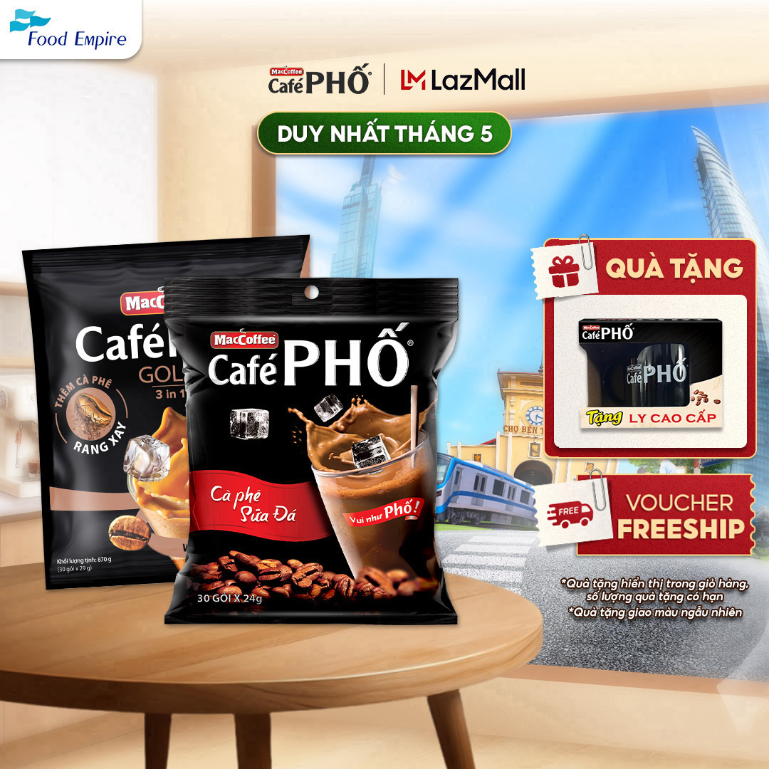 Combo 1 Túi cà phê MacCoffee Phố Sữa Đá  1 Phố Sữa Đá Gold