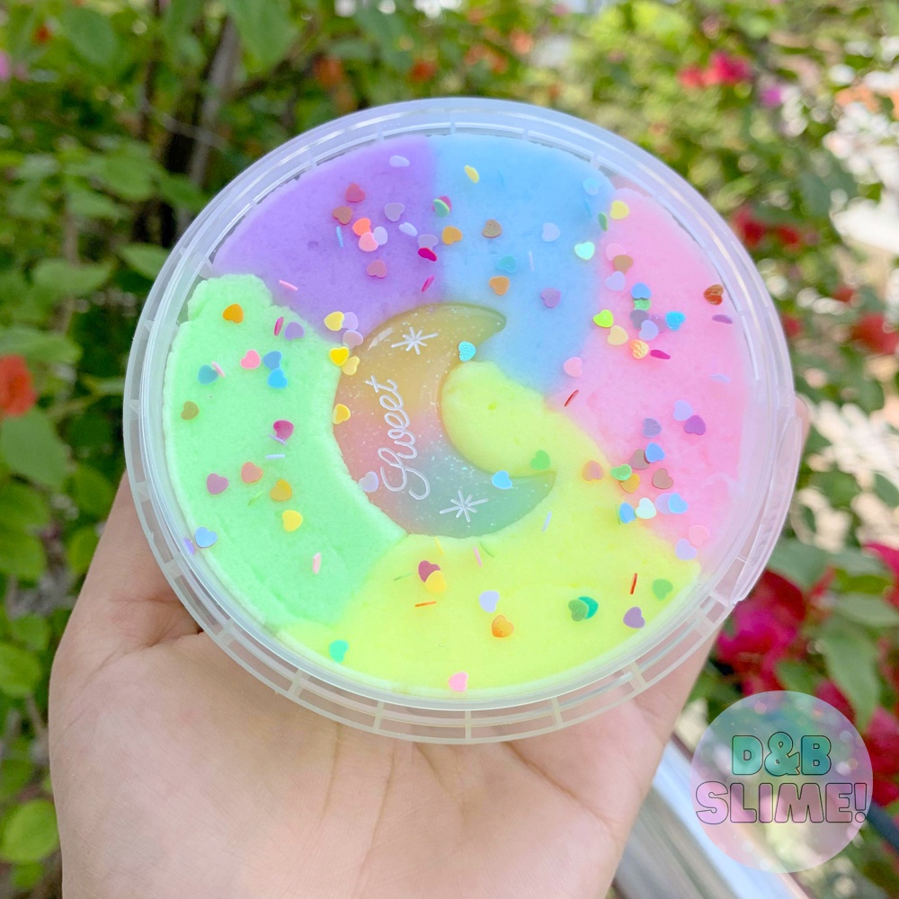 Unicorn cloud slime kèm charm 200ml - slime mây tuyết siêu mịn 5 màu pastel cực đẹp