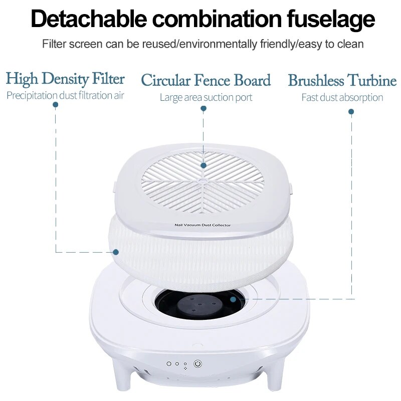 48W New Extractor Fan for Manicure Vacuum Cleaner for Nails Dust Extractor Adjustable Suction with Filter Nail Dust Collector Giá  535,018 Đồng*Miễn phí vận chuyển