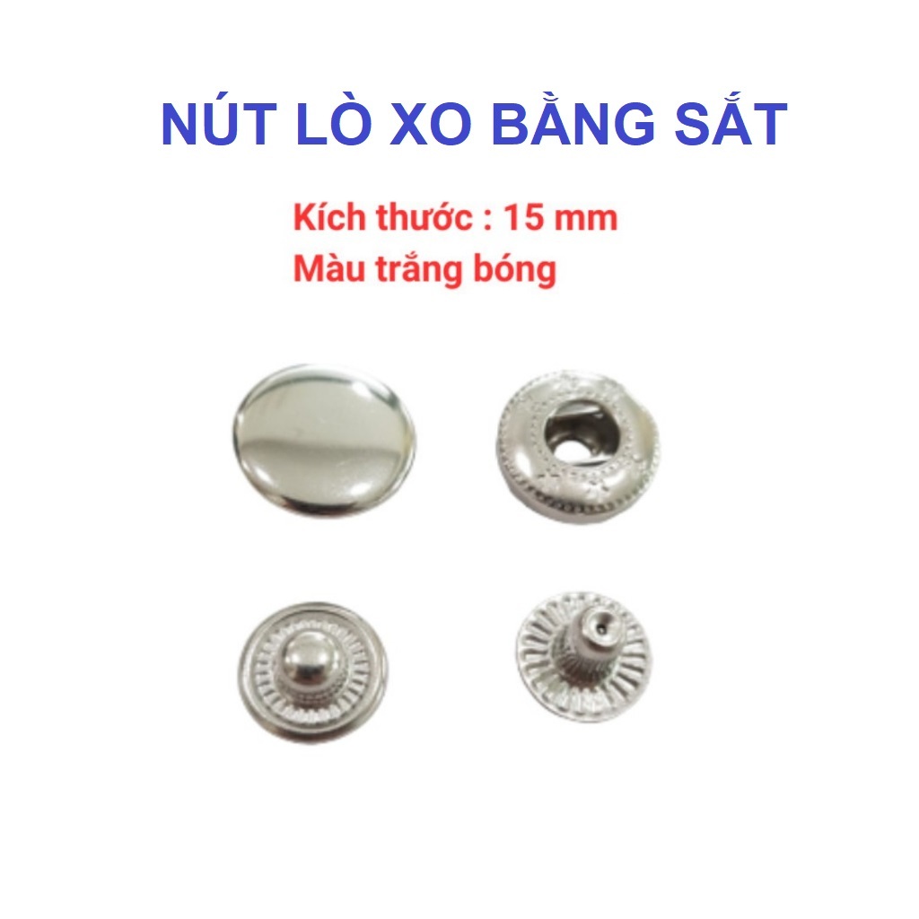 Nút bấm 4 thành phần bằng sắt size 10mm,12mm,15mm dùng làm đồ thủ công