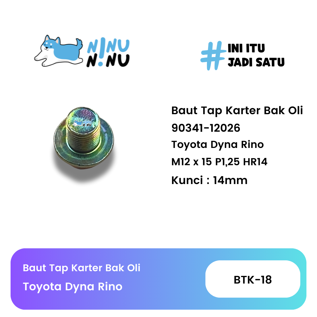 Baut Tap Karter Bak Oli Toyota Dyna Rino Harga  7,850 Ringgit*Penghantaran Percuma