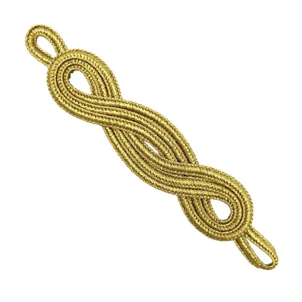 DIVATEN Embroidery Closure Chinese Knot Button Applique Patch Gold Color Cheongsam Buttons Retro Flower Fastener Decorative Button Fastener For Clothing