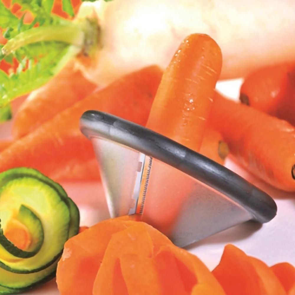 Herrnalise Carrot Curler and Peeler, Black Carrot Spiral Shred SlicerRoot  Vegetables Fruits Slicer Sharpener Garnishing Tool