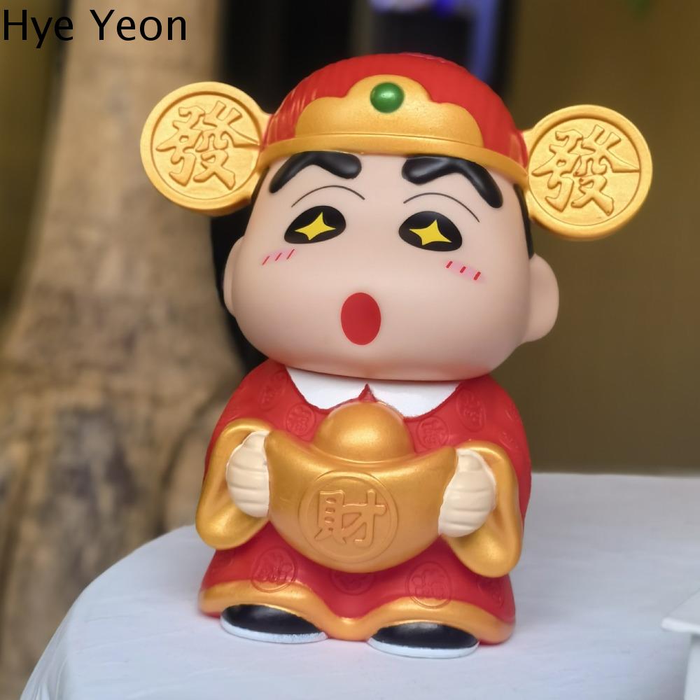 HYE Thần Tài Heo đất Shin-Chan bút chì màu Mô hình nhân vật Bể tiết kiệm Hộp đựng tiền bút chì Shin 