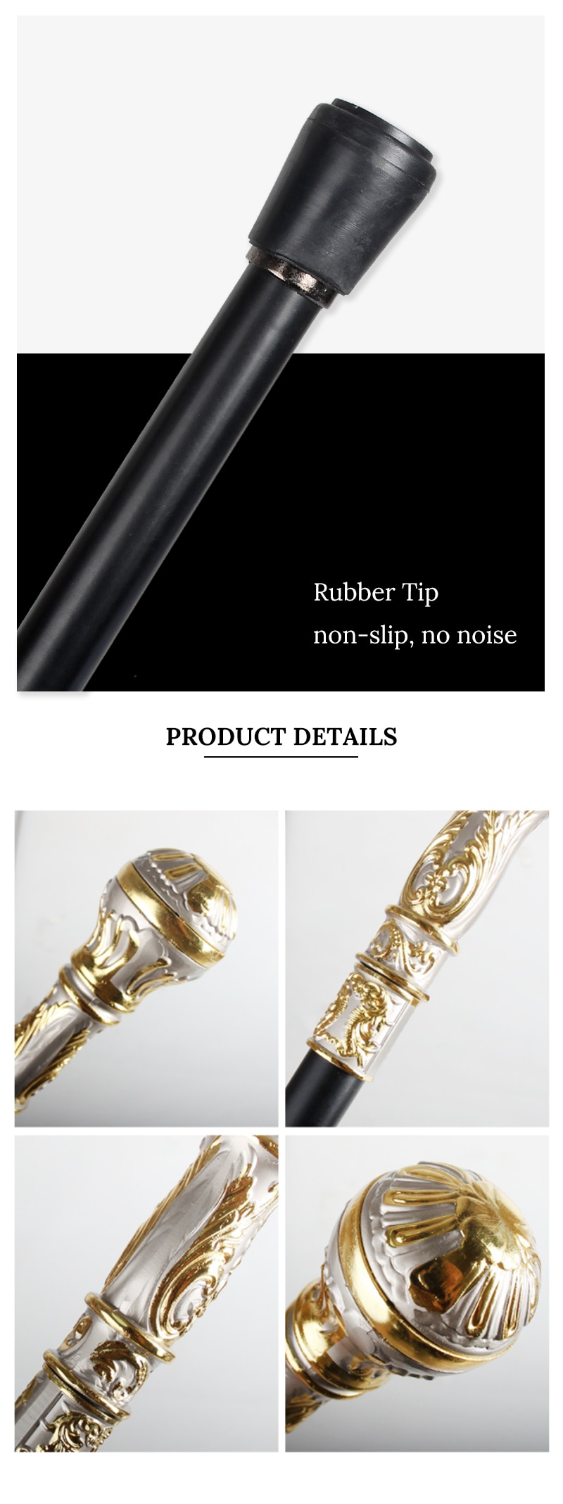 New 8 Colors 93Cm Luxury Gold Walking Stick Man Fashion Walking