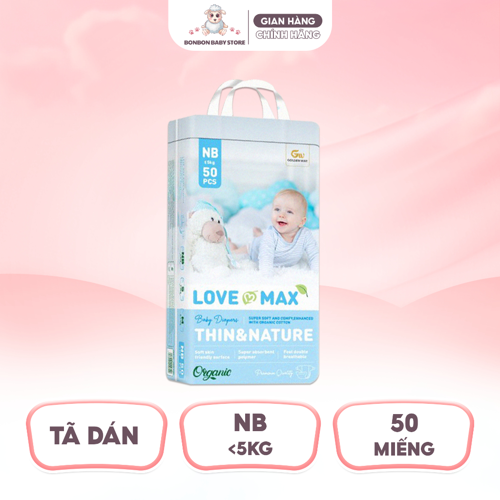 [1 BỊCH] Tã Bỉm Dán Quần LOVE MAX Mềm Mại Siêu Thấm Hút Chống Hăm An Toàn Cho Bé