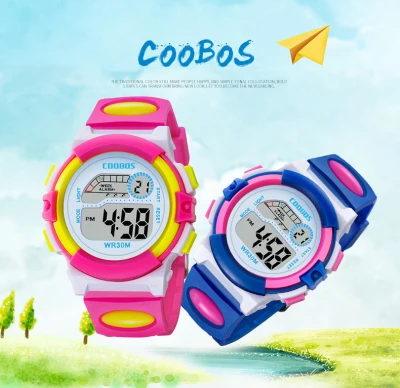 Waterproof Kids Watch Cute Pink Girl Digital Sports Led Watch Date Alarm Week Show Electronic Watch Children Clock