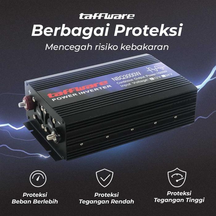 POWER INVERTER MOBIL TAFFWARE NBQ PURE SINE WAVE DC 12V 24V 1000W 1600W 2000W 3000W 4000W-Majuterus02 Harga 1,362,900 rupiah*Gratis Ongkir