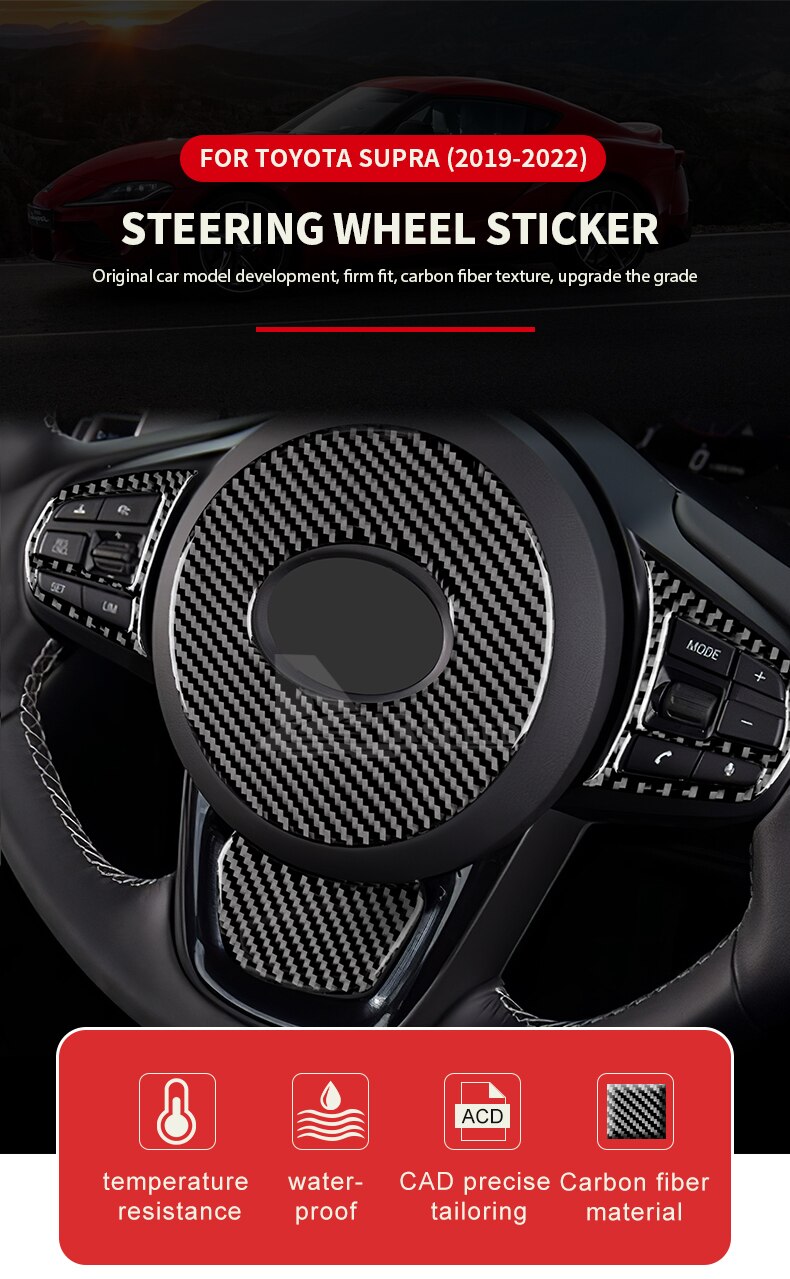AIRSPEED Sticker For Toyota Supra GR A90 A91 MK5 2019-2022 Car Steering  Wheel Stickers Real Carbon Fiber Interior Auto Trim Lazada PH