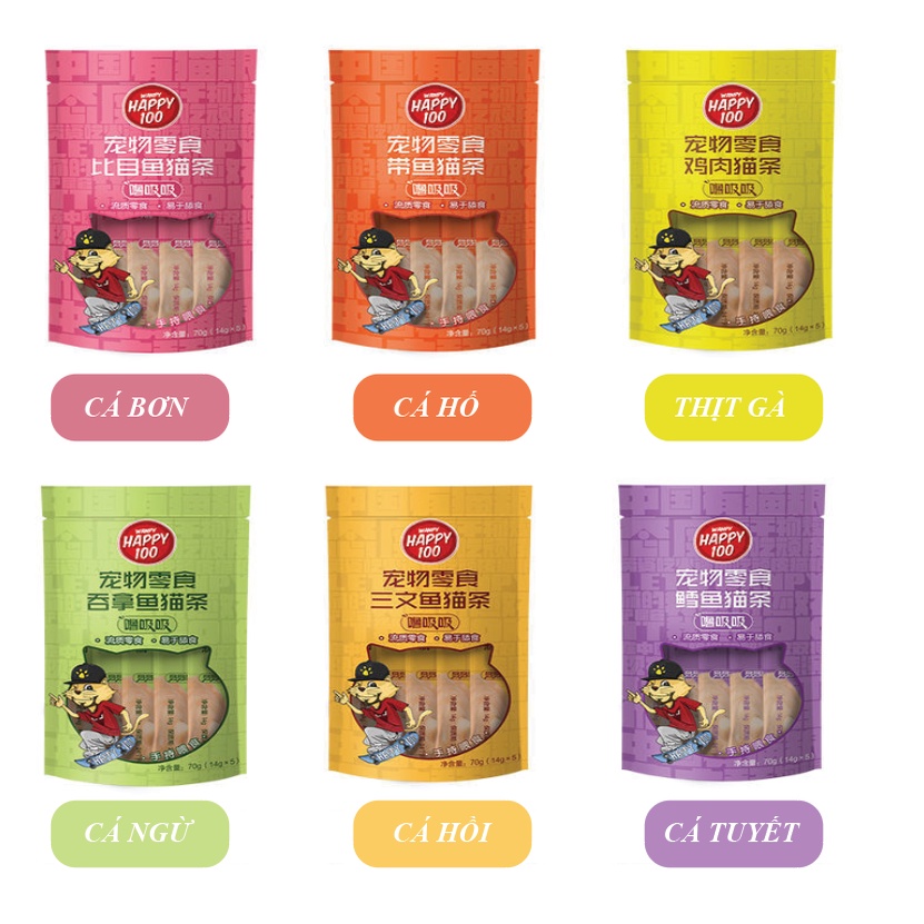 Soup thưởng wanpy happy 100 gói 5 thanh cho mèo