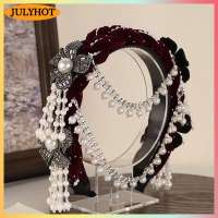 JULYHOT Pháp retro hoa hạt tua tóc ban nhạc phong cách dân tộc thanh lịch tóc phụ kiện cho phụ nữ