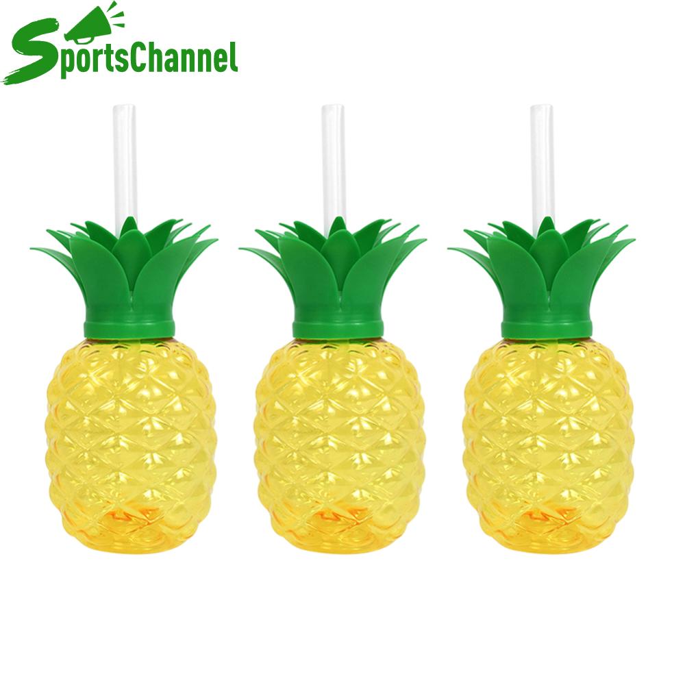 3/6 cái cốc cho bữa tiệc mùa hè Hawaii với rơm dứa/Hình Dâu Tây Uống nước ép cup sáng tạo bữa tiệc trên bãi biển ủng hộ