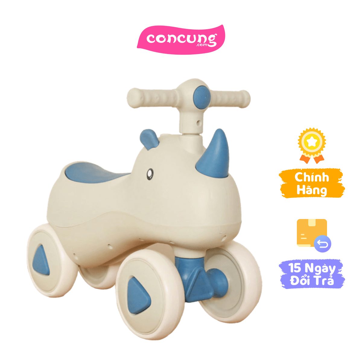 Xe chòi tê giác - Màu xanh không logo