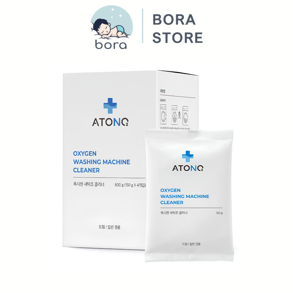 Bột tẩy rửa lồng máy giặt Oxygen Atono2 150g x 4 gói làm sạch cặn bẩn và khử mùi máy giặt