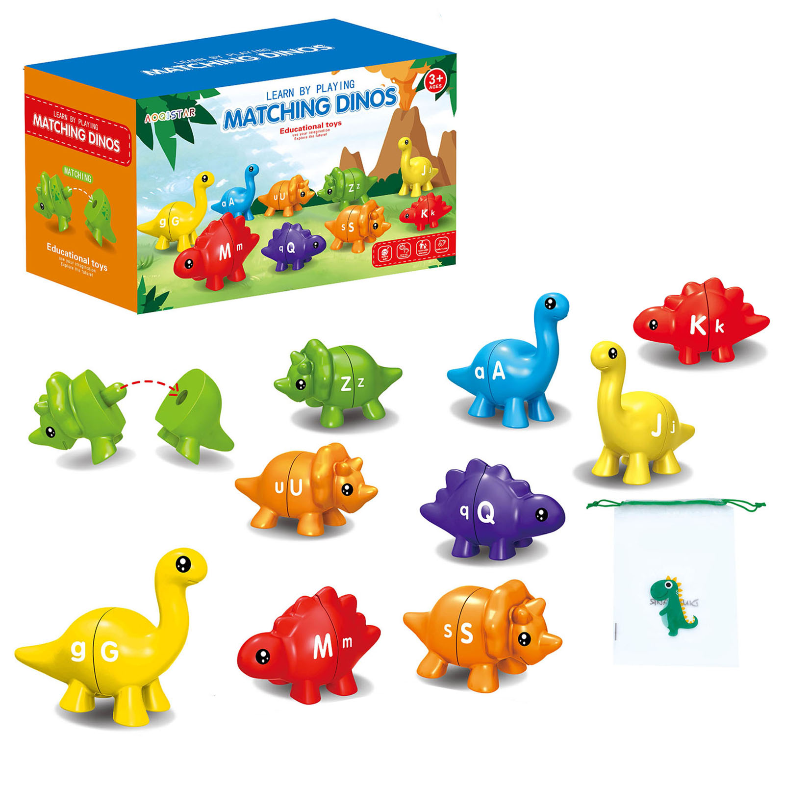 218s Dinosaur Matching Toy Christmas Toy for Preschoolers Dino