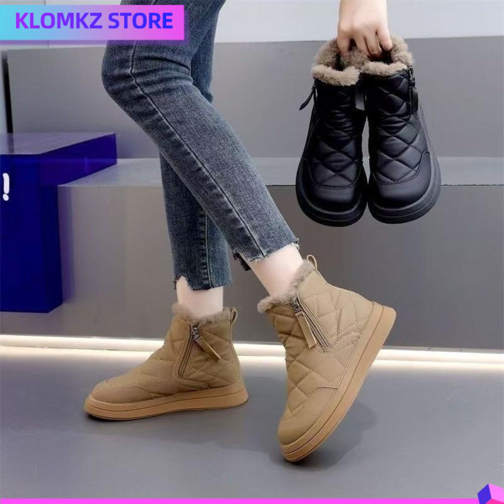 KLOMKZ Ấm áp Giày tuyết Dày hơn Đồ nhồi bông Giày Bốt Mùa Đông Nữ  Đa năng Giày cotton dành cho phụ nữ