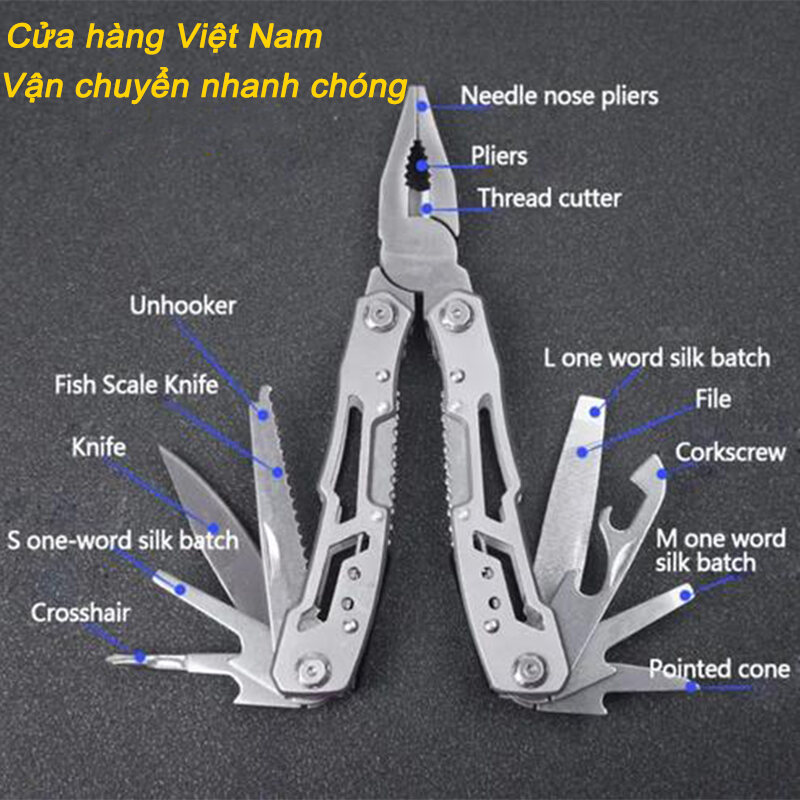 Dụng cụ đa năng bằng thép không gỉ mini, túi công cụ đa chức năng, kìm đa năng, kìm gấp đa chức năng, black phụ kiện đa chức năng mini
