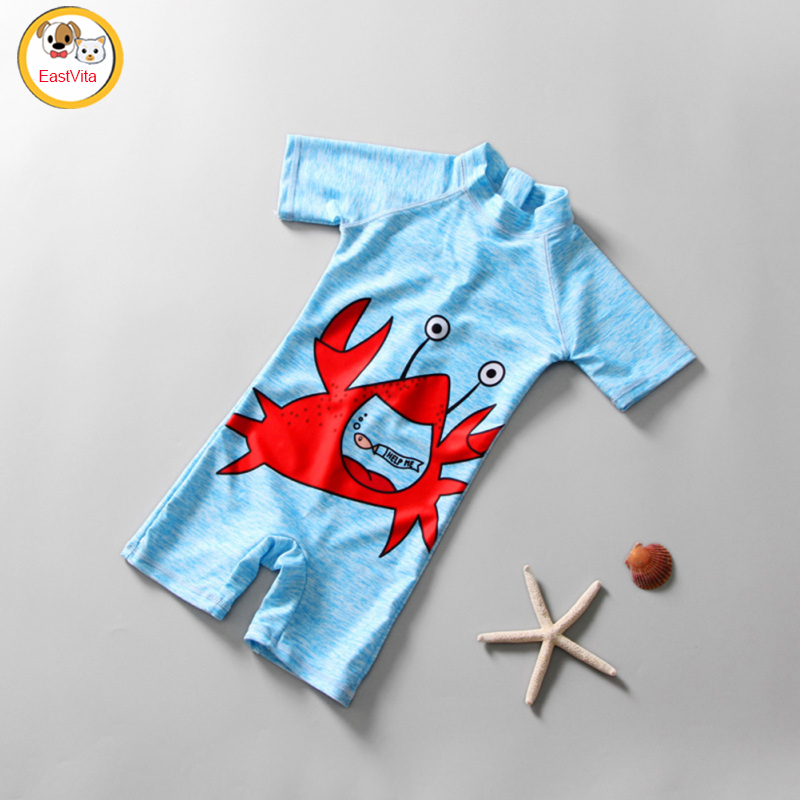 Baby Boys One-piece Swimsuit Cute Cartoon Printing Rash Guard Bathing Suit Sunscreen Warm Swimwear For Hot Spring ราคา 197 บาท*ส่งฟรี