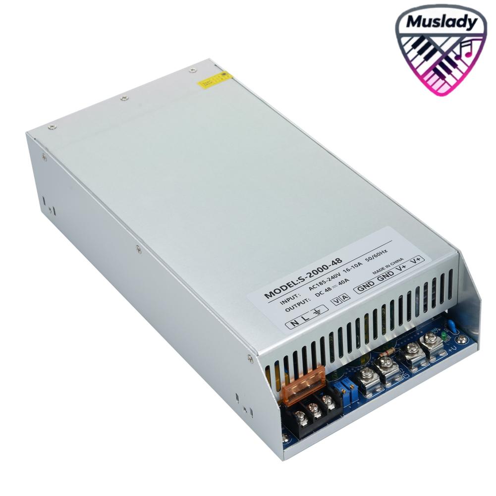 Muslady Switching Power Supply DC 48V 40A 2000W อะแดปเตอร์แปลงแรงดันไฟฟ้า AC 185 V-240 V ถึง DC 48V 40Amp Switching Converter ไดร์เวอร์ LED สำหรับ LED Strip Light กล้องวงจรปิดระบบรักษาความปลอดภัย 3D เครื่องพิมพ์เครื่องใช้ในครัวเรือน ราคา 6,355 บาท*ส่งฟรี