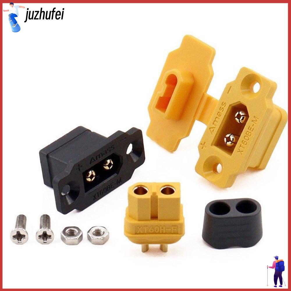 JUZHUFEI Vàng Đen Đầu nối XT60BE-M-F Đông để cài đặt Amass Đầu cắm dây cáp  Có Nắp Phích cắm cái Cho RC FPV Motor ESC