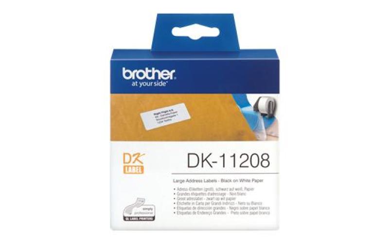 Brother DK-11208 Label Roll , Black on White , 38mm(Width) x 90mm(Length) Singapore