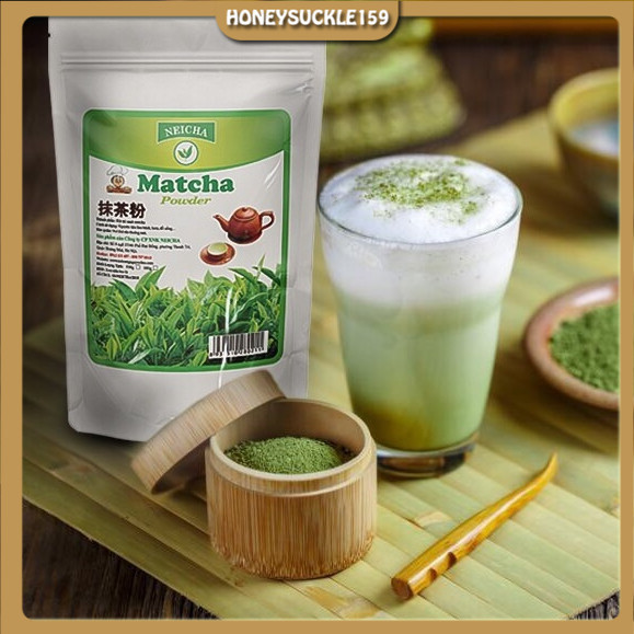 Bột Matcha Bột Trà Xanh Mũ Trắng Neicha Đài Loan Màu Xanh Đậm,Thơm Hương Hoa Nhài, Vị Chát Đậm