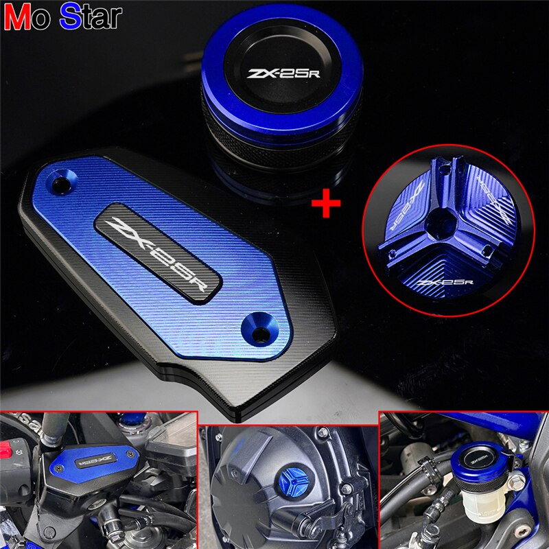 ZX25R Accessories Motorcycle Rear Front Brake Fluid Covers and Oil Filler Cap Protection For Kawasaki NINJA ZX 25R ZX-25R