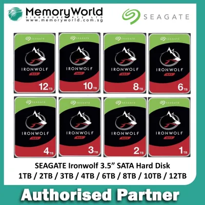 SEAGATE Ironwolf NAS Hard Drive 3.5" for NAS, 1TB / 2TB / 3TB / 4TB / 6TB / 8TB / 10TB / 12TB. SEAGATE Singapore Local 3 Years Warranty **SEAGATE AUTHORISED PARTNER**