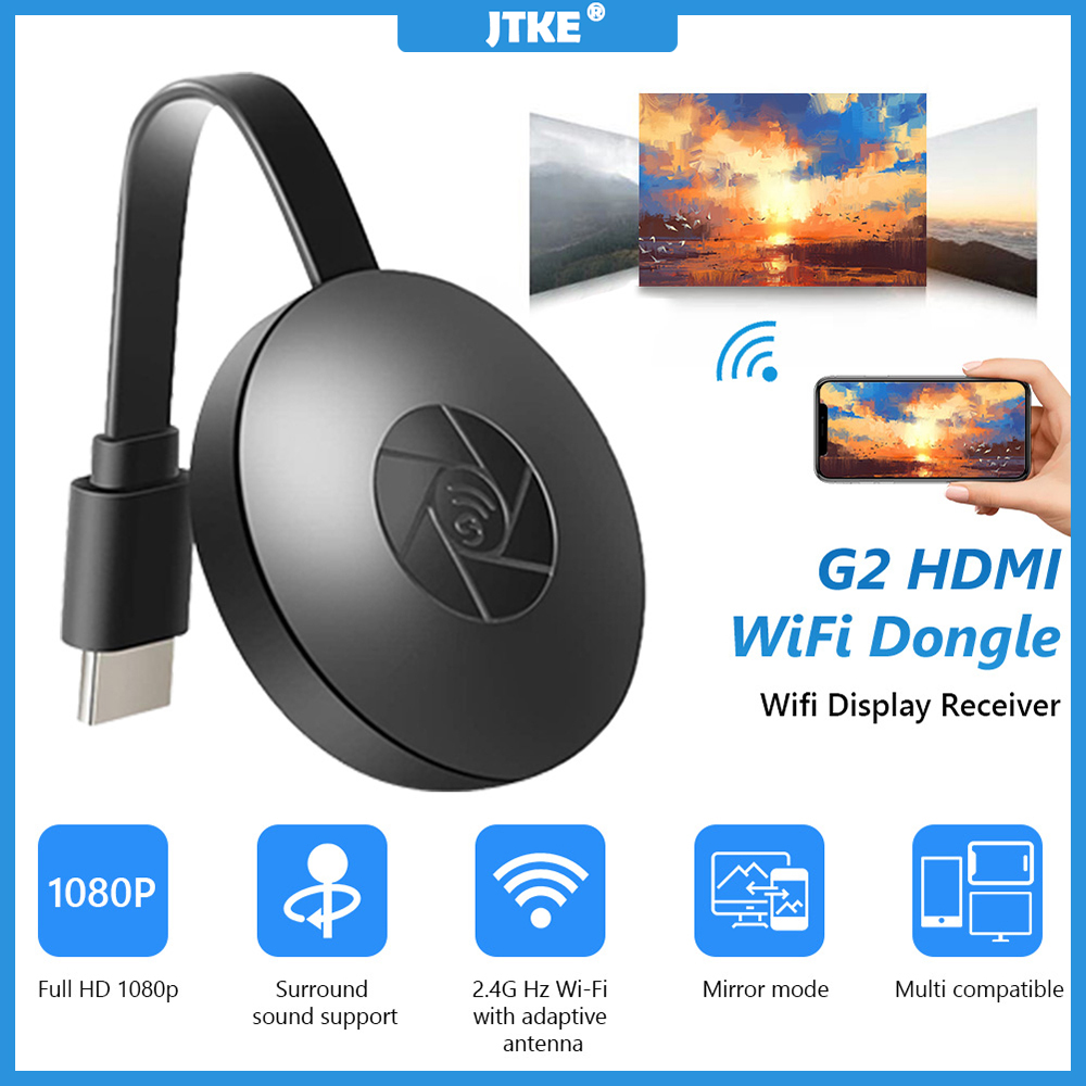 JTKE Cáp Phản Chiếu WiFi Không Dây Sang TV 2.4G 4K Bộ Chuyển Đổi HDMI