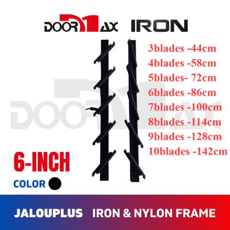 DOORMAX 6" Black Steel Nylon Jalousie Window Frame