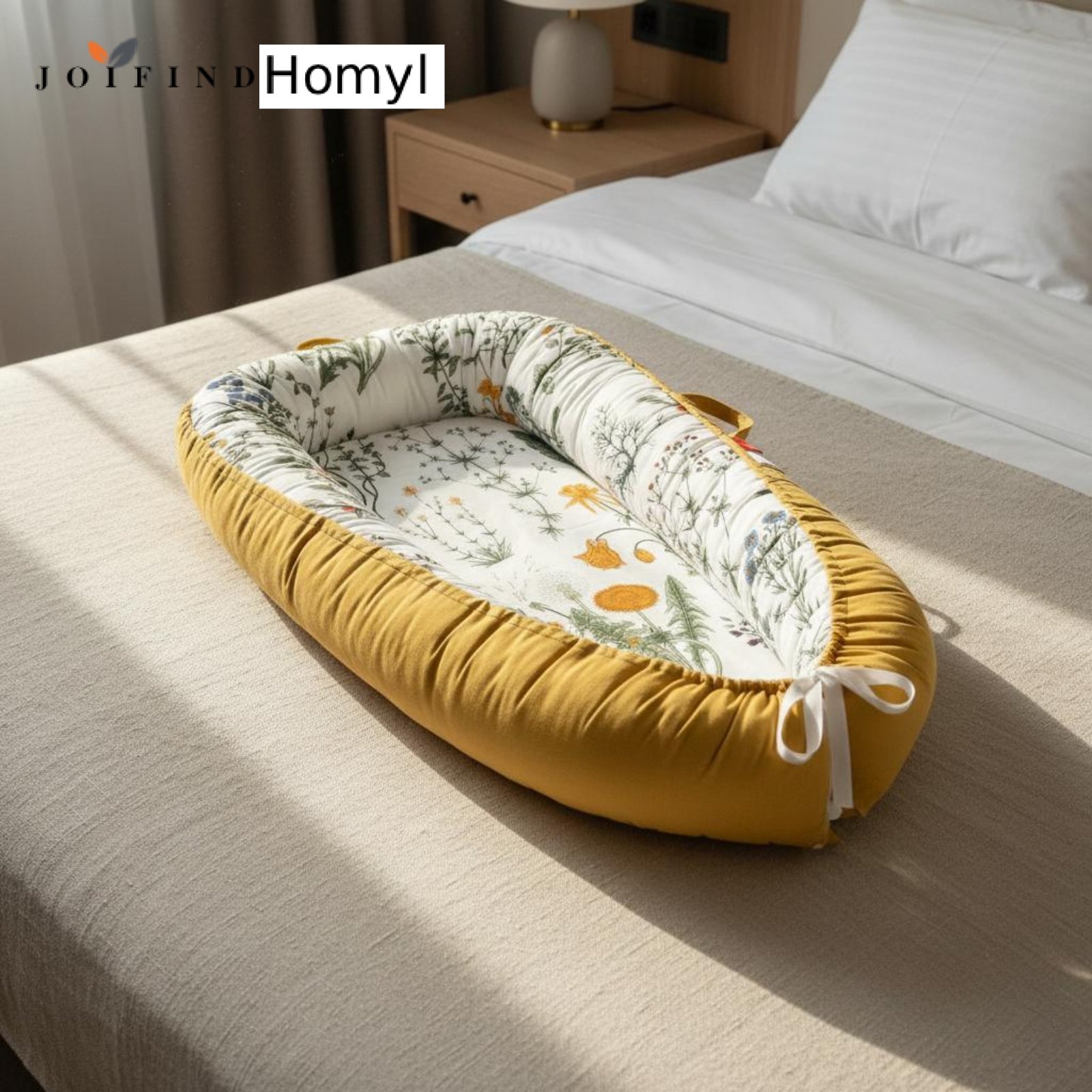 Homyl Anti-Pressure Infant Co-Sleeping Nest Lightweight Portable Bassinet Washable Baby Lounger Breathable for Newborns Infants Parents Travel Napping Living Room Home