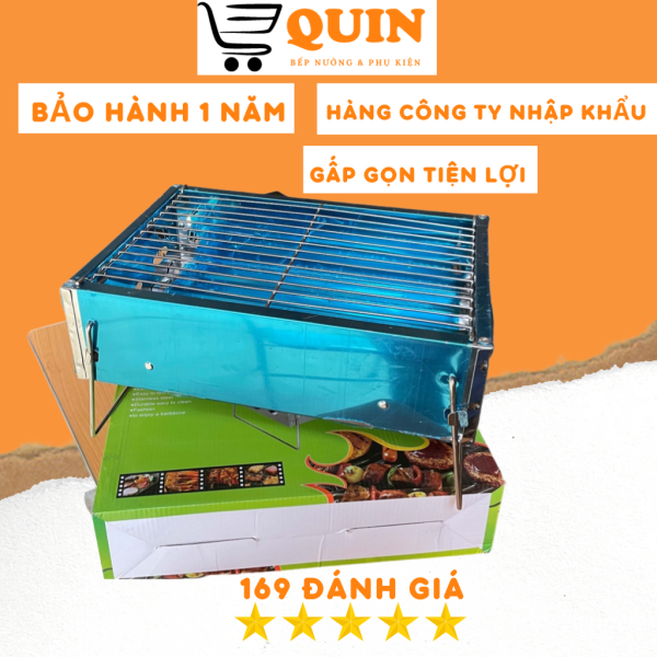Lò nướng than Bếp nướng than kèm vỉ nướng Hình chữ nhật gấp gọn Hàng công ty cao cấp QUIN Model Hmin