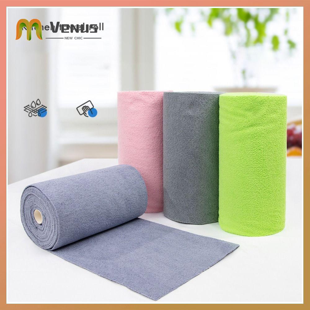 PZJBDI SHOP 20PCS/Roll Thấm hút Khăn vi sợi Thay thế Tái sử dụng Giẻ lau đĩa dầu chống dính  Khăn lau nhà Khăn lau bát đĩa nhà bếp