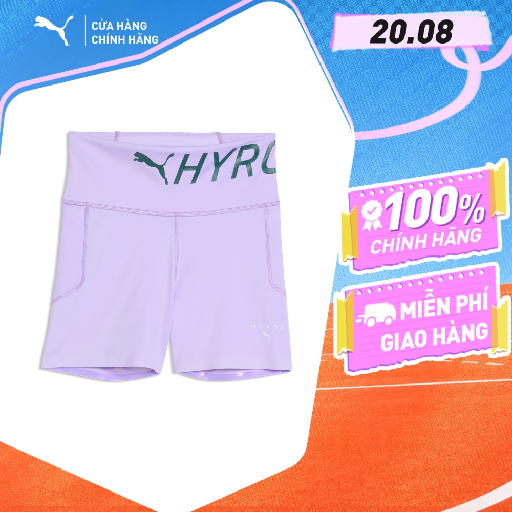 Quần Đùi Thể Thao Tập Luyện PUMA Nữ W xHYROX PWRMD 4 SRTTHT Light Lavender Màu Tím