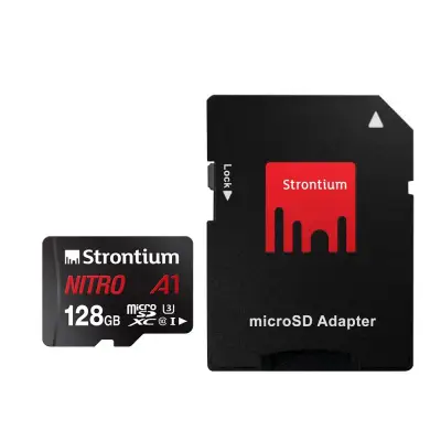 STRONTIUM NITRO A1 128GB MICRO SD CARD w/ SD ADAPTER
