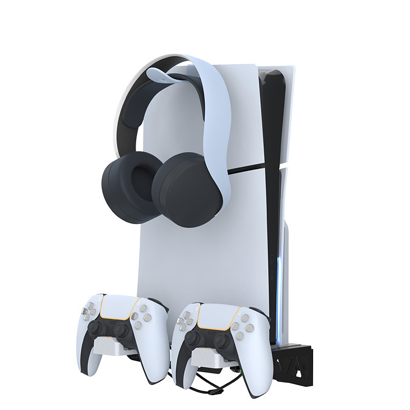 For PS5 Slim Console Wall Storage Bracket P5 Grip Chargerfor PS5 Console Wall Bracket Headphone Hanger ราคา 452 บาท*ส่งฟรี