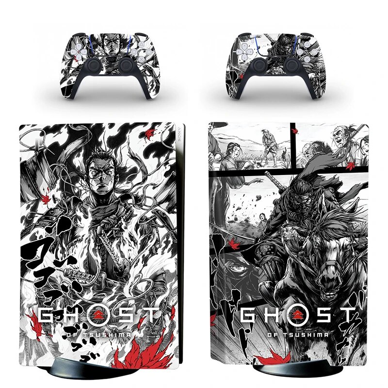 【Limited stock】 Ghost Of Tsushima Ps5 Digital Edition Skin Sticker For 5 Console And Controllers Ps5 Skin Sticker Decal Cover