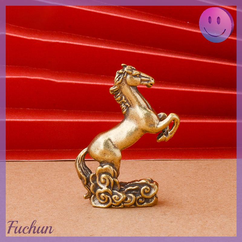 Vintage Chinees Rood Hars Feng Shui Paardenstandbeeld - Curiosa en Brocante