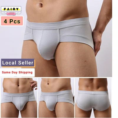 (4Pcs Set) Men Underwear Men's Mesh Modal Sexy Low Waist Briefs Hot Sale Men Underpants Male Panties Soft Material Comfortable Cooling Panties