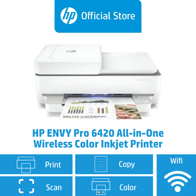 HP ENVY Pro 6420 All-in-One Wireless Color Inkjet Printer / Print, Scan &Copy (Free 20 SGD Dairy Farm Voucher) Singapore