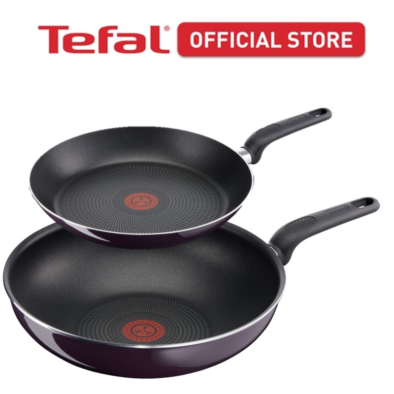 Tefal Graphics Blackcurrant Frypan 26cm B66405 and Tefal Graphics Blackcurrant Wokpan 28cm B66419 Singapore