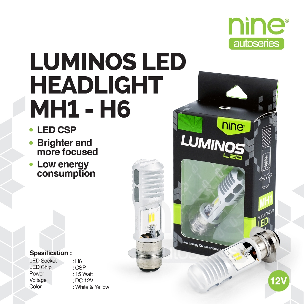 LUXIMOS Lampu Depan Motor Bebek 15W DC 12V H6 Beat Mio Supra Super Bright MH1 - NINE AUTOSERIES Harga 51,900 rupiah*Gratis Ongkir