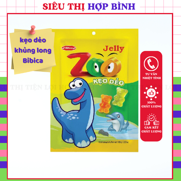 kẹo dẻo khủng long Bibica 100g