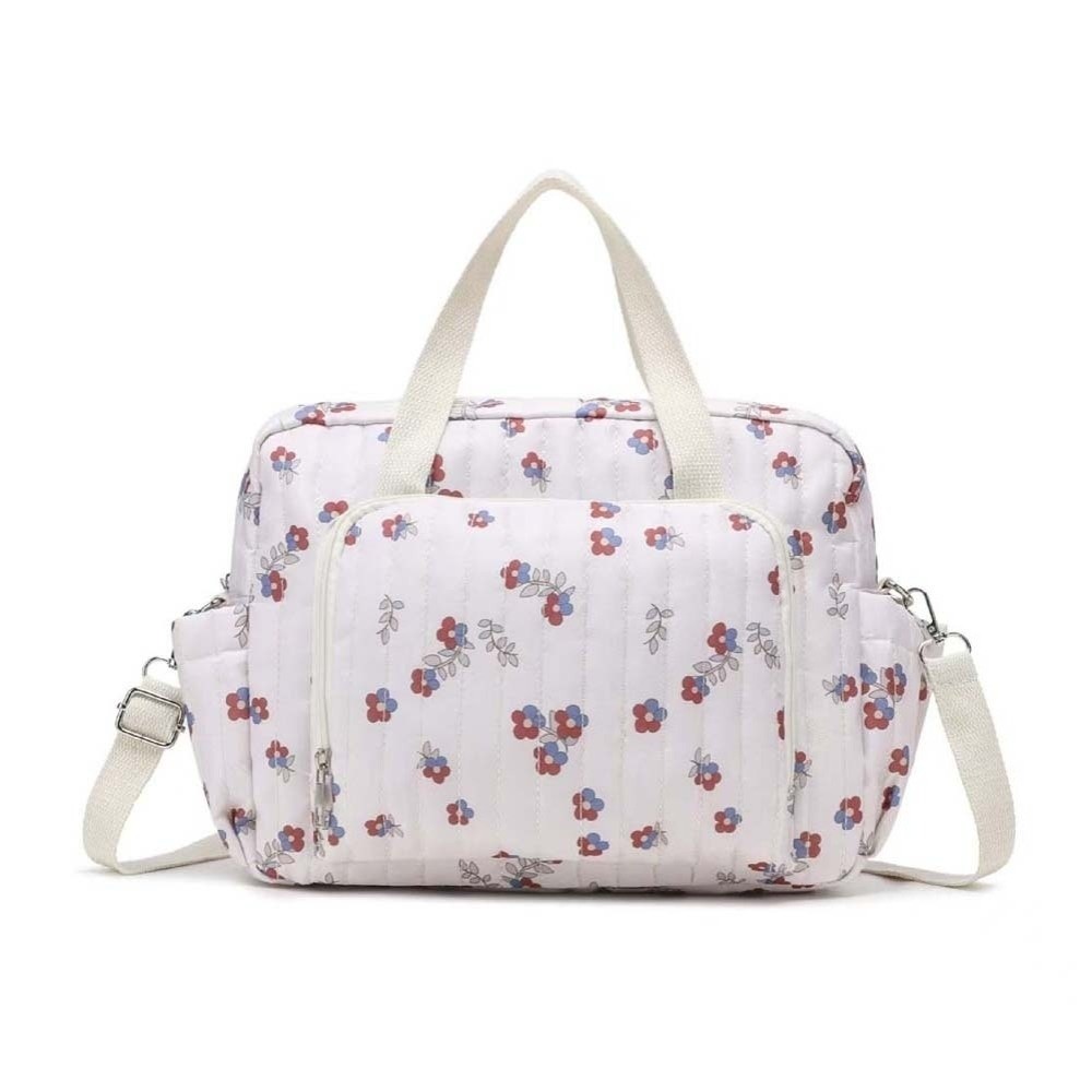 D5JKY Cartoon Diaper Organizer Large Capacity Lightweight Mommy Shoulder Bag Durable Cotton Stroller Hanging Pack Infant Care