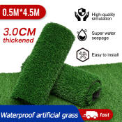 30MM Artificial Grass Carpet 0.5m x 4m - Premium Lawn