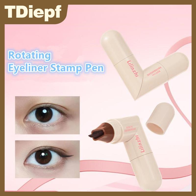 TDiepf Đôi Đầu Xoay Bút Kẻ Mắt Tem Tích Hợp Bút Kẻ Mắt Tem Chính Xác Phác Thảo Dấu Hiệu Lâu Dài Bút Kẻ Mắt Bút Nước Mỹ Phẩm